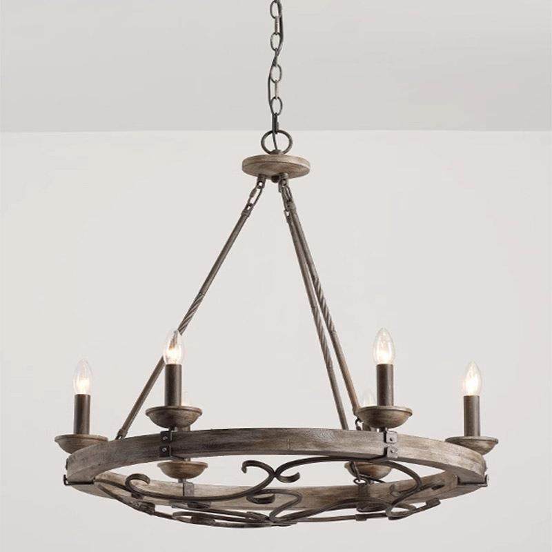 美式复古工业风木艺车轮吊灯客厅灯餐厅灯饰设计师卧室别墅灯具,淘宝优惠券,粉丝福利购,淘宝优惠卷