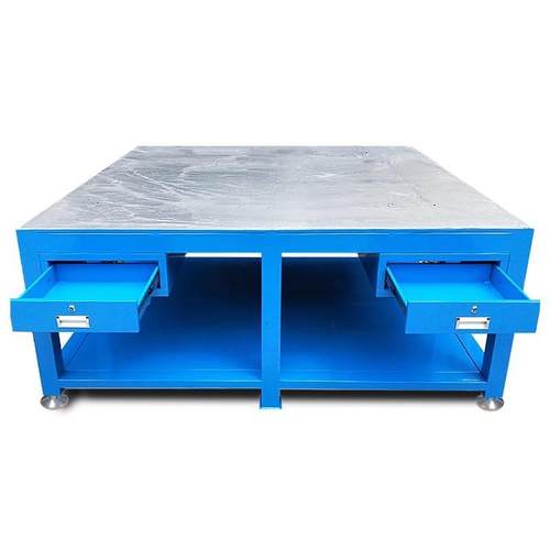 重型工作台钳工维修焊接抛光抽屉式钳工台钢板修模台模具飞模台 - 图3