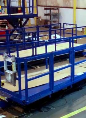 台面侧方位伸缩升降机核电防爆升降平台304不锈钢剪叉式升降机