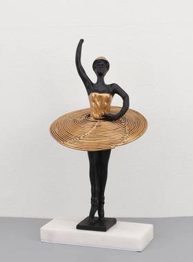 新中式黑色铸铁长腿人摆件样板房售楼部卧室书房客厅桌面玄关饰品