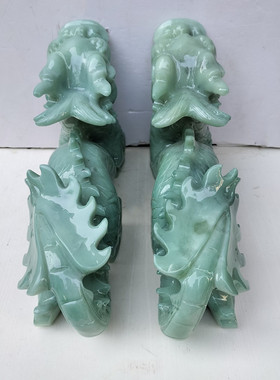 天然玉石摆龙件青龙原色岫玉招财真宅一对客厅办公桌厂家直销镇玉