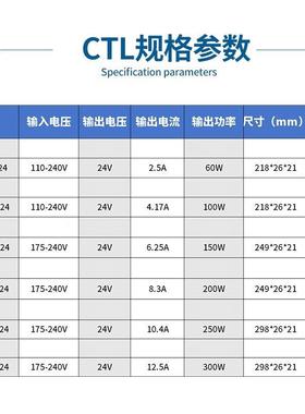高P细长条灯带电源变压器24v衣柜橱柜线性灯电源led驱动开关电源