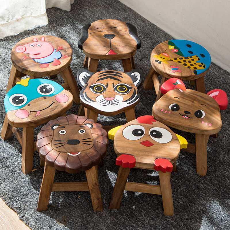 家居实木凳子卡通儿童凳可爱卡通动物小板凳家用换鞋实木凳子,淘宝优惠券,粉丝福利购,淘宝优惠卷