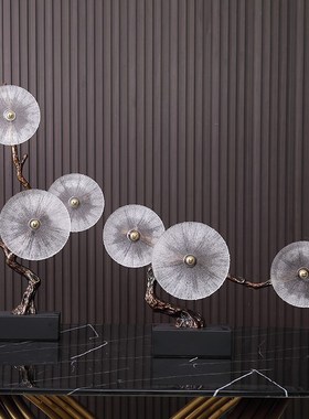 新中式发财树摆件客厅玄关壁龛财位高级感轻奢竖高装饰.品乔迁送