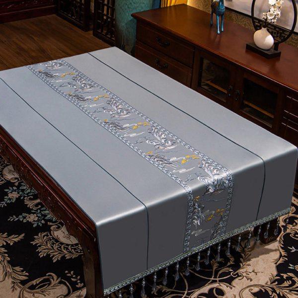 新中式茶几桌布客厅轻奢椭圆形台布家用长方形桌旗防滑布艺餐桌垫,淘宝优惠券,粉丝福利购,淘宝优惠卷