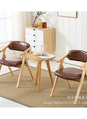 实木阳台三件套茶几桌椅组合卧室庭院可折叠拆洗椅子组合休闲简约