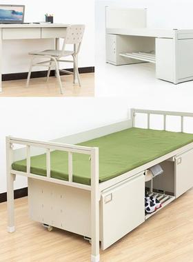 制式双层床钢制上下铺单人床加厚内务柜更衣柜宿舍学习桌学习椅