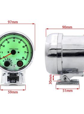汽车改装指针式转速表7种背景灯光0~8000RPM适用于4/6/8缸发动机