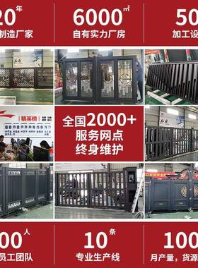 铝合金电动折叠门庭院别墅高级感欧式铝艺折叠平移双开门