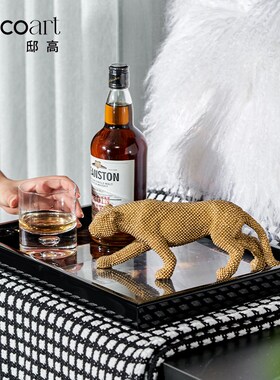 卧室梳妆台装饰品摆件高级感轻奢风托盘摆件首饰盒收纳盒好物搭配