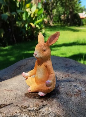 景观花园艺仿真兔子o动物摆件花盆栽户外庭院阳台客厅桌面装饰布