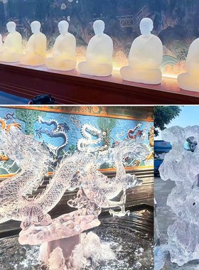 透明树脂玻璃钢雕塑定制大型户外售楼部商场美陈软装饰品摆件厂家