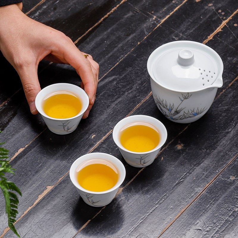 便捷式陶瓷快客杯户外旅行茶具小套装一壶三杯车载随身泡茶收纳包,淘宝优惠券,粉丝福利购,淘宝优惠卷