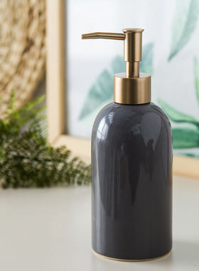 样板间卫生间陶瓷沐浴乳液空分装瓶子摆件软装饰品大理石酒店民宿