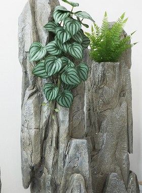 仿真石头造景绿植假石头橱窗户外庭院花园装饰山水摆件玻璃钢摆件