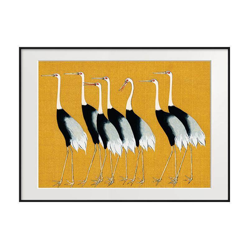 法式小众复古客厅装饰画新中式沙发背景挂画群鹤图艺术样板房壁画,淘宝优惠券,粉丝福利购,淘宝优惠卷