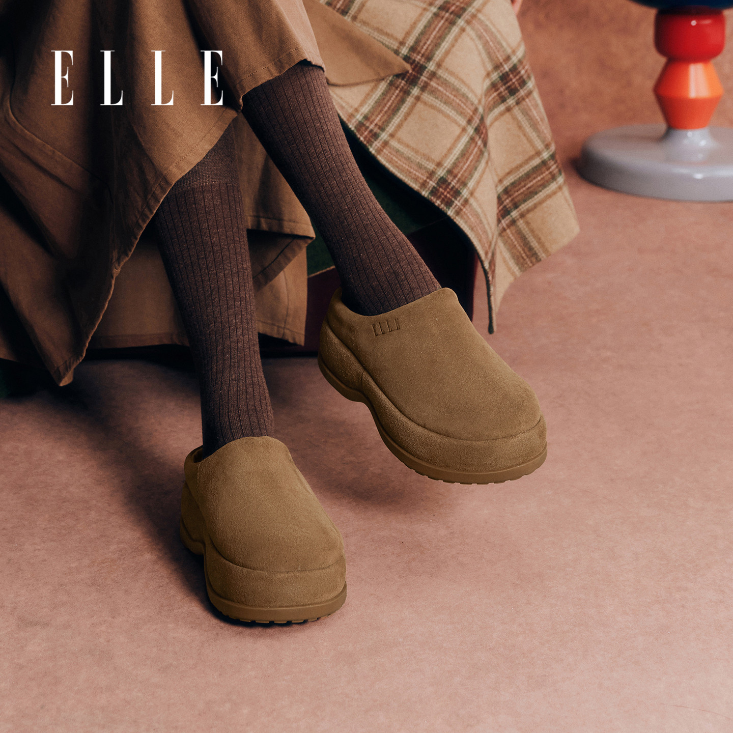 ELLE厚底加绒勃肯鞋女鞋冬季棉鞋保暖毛绒毛毛鞋休闲雪地靴靴子,淘宝优惠券,粉丝福利购,淘宝优惠卷