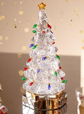 圣诞节装饰品礼物水晶球八音盒送儿童女生女孩音乐盒圣诞树灯摆件