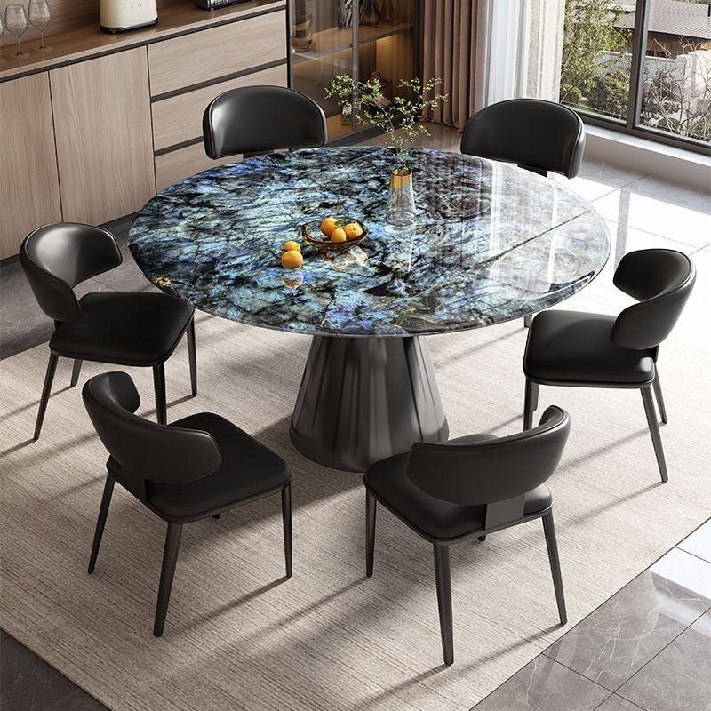 丰舍大理石餐桌椅组合意式可伸缩小户型家用轻奢圆形高级感圆桌,淘宝优惠券,粉丝福利购,淘宝优惠卷