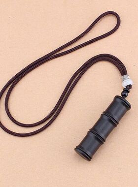 随身急救药罐救心丸瓶 黑檀木便携药盒吊坠 防潮挂脖式小药瓶