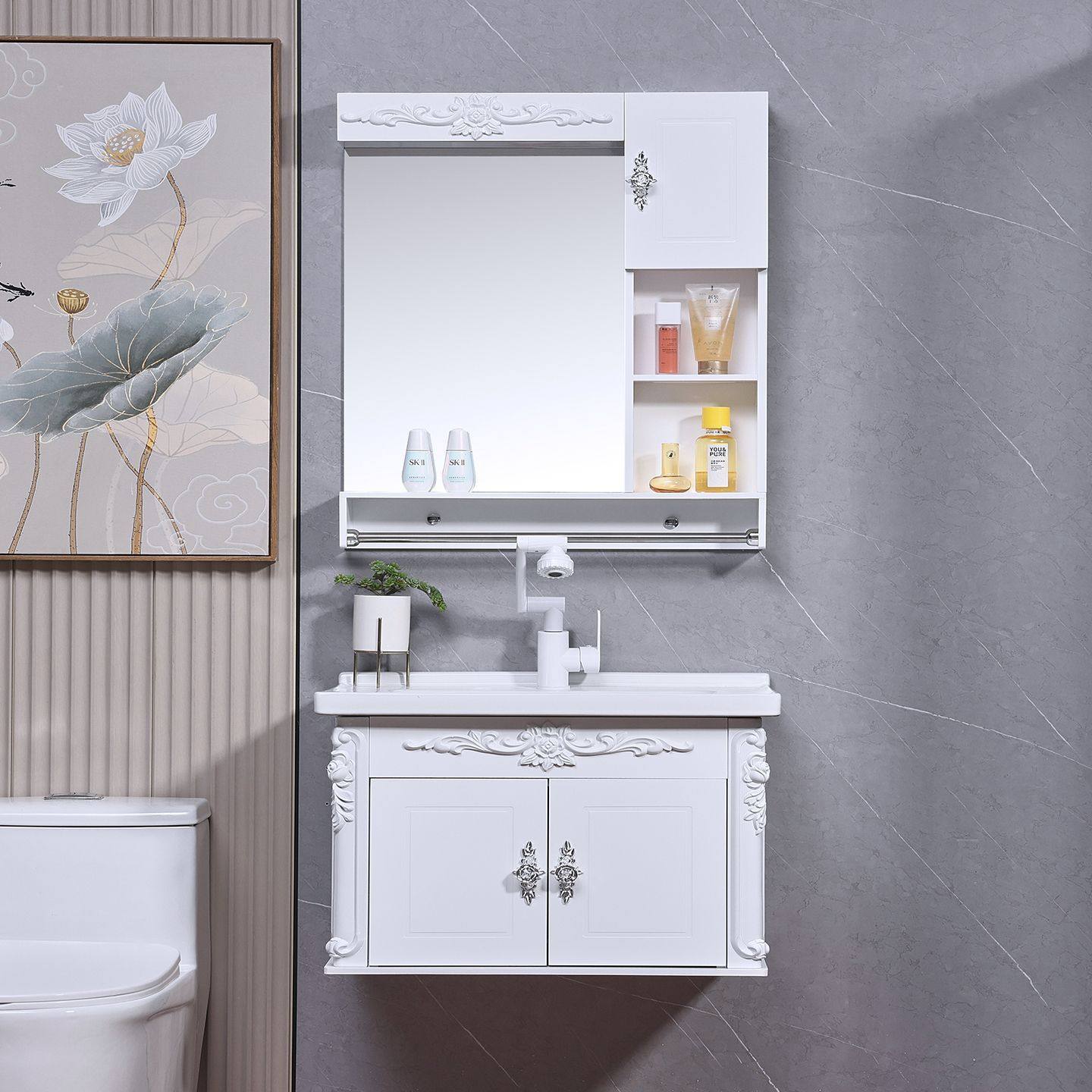 PVC浴室柜组合洗漱台小户型卫生间洗脸盆洗手盆洗面简约卫浴套装,淘宝优惠券,粉丝福利购,淘宝优惠卷