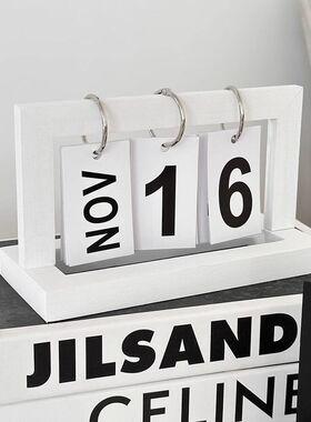 创意日历ins风摆件桌面卧室客厅台历复古木质翻页装饰品装饰摆设