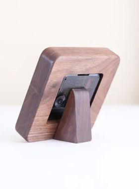 黑胡桃木钟表台式复古桌面时钟摆件实木座钟客厅简约创意台钟卧室