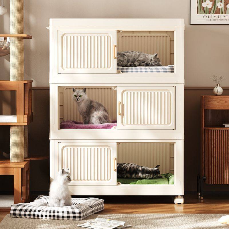 猫窝收纳柜折叠多层猫别墅家用零食储物柜可移动收纳箱大容量柜子,淘宝优惠券,粉丝福利购,淘宝优惠卷