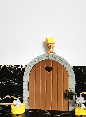 杰瑞的门猫和老鼠的家手办门开关贴客厅插座装饰面板立体卡通免钉