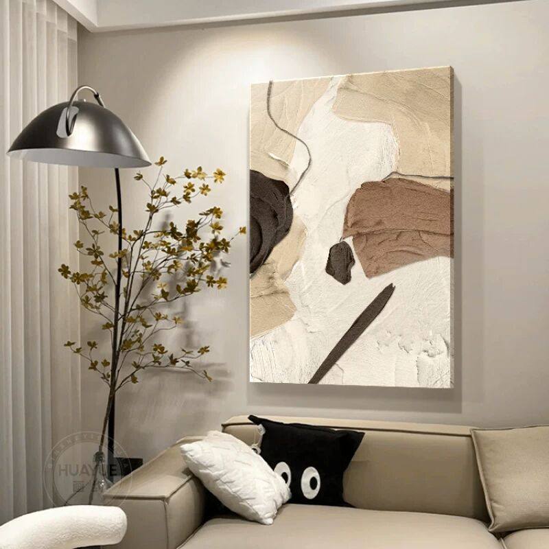 奶油风客厅装饰画高级感抽象沙发背景墙挂画简约肌理走廊过道壁画,淘宝优惠券,粉丝福利购,淘宝优惠卷