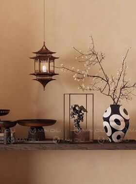 宋代美学陶瓷摆件高级感茶室玄关样板房侘寂风展厅搭配装饰品摆设