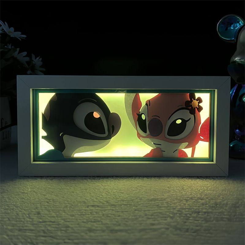 卡通史迪奇安琪纸雕灯房间小夜灯送小孩生日礼物桌面装饰灯库洛米,淘宝优惠券,粉丝福利购,淘宝优惠卷