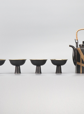 新中式茶具托盘套装摆件茶室客厅创意家居饰品样板房间茶几软装