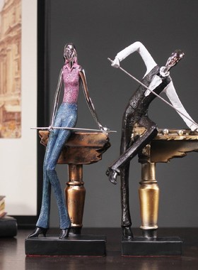 简约现代创意台球运动人物树脂工艺品摆件家居装饰品客厅样板房