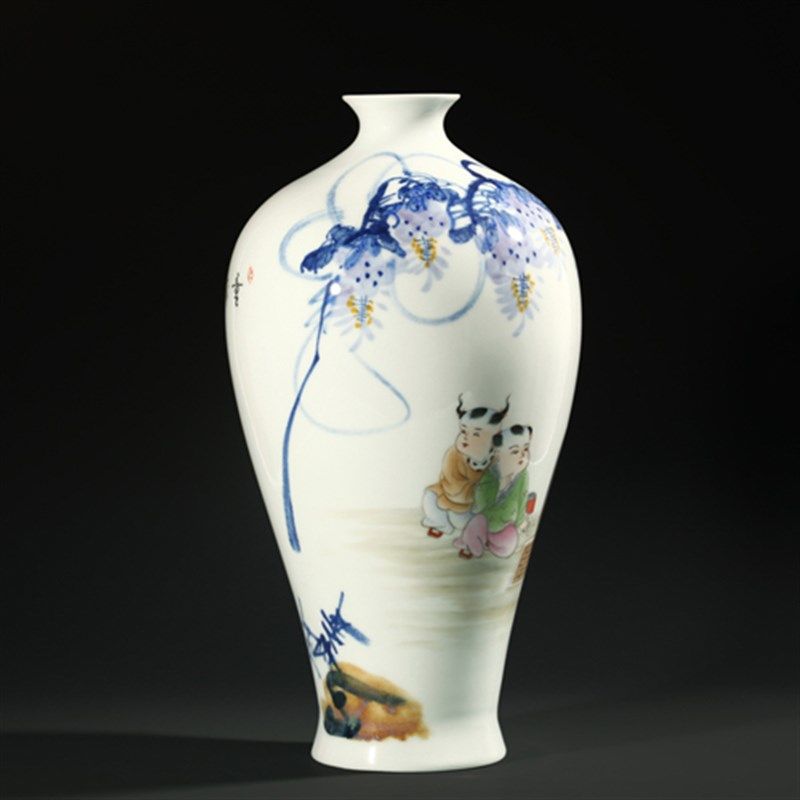 中号台面花瓶青花斗彩瓷器礼品中式家居玄关摆件适用多场景 适用,淘宝优惠券,粉丝福利购,淘宝优惠卷