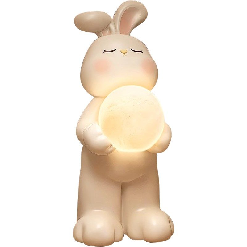 奶油风兔子客厅落地摆件大型电视柜沙发旁边装饰摆件高级乔迁礼品,淘宝优惠券,粉丝福利购,淘宝优惠卷