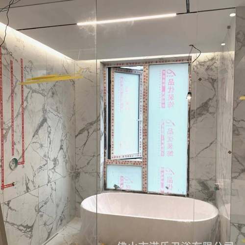 外贸批量工程不锈钢卫生间隔断干湿分离玻璃门浴室浴屏家用门一字 - 图2