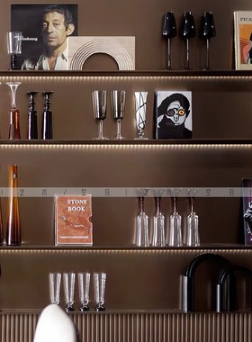 空合现代简约玻璃几何酒具香槟杯组合样板间样品屋展示中心酒X店