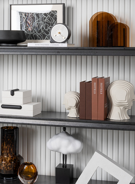 现代轻奢高级感书柜书架桌面装饰摆饰高档样板间客厅软装饰品组合