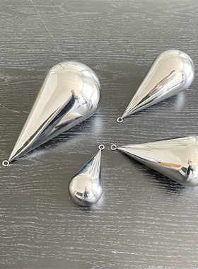 不锈钢镜面水滴造型雕塑金属摆件酒店大堂室内悬挂吊饰装饰品定制