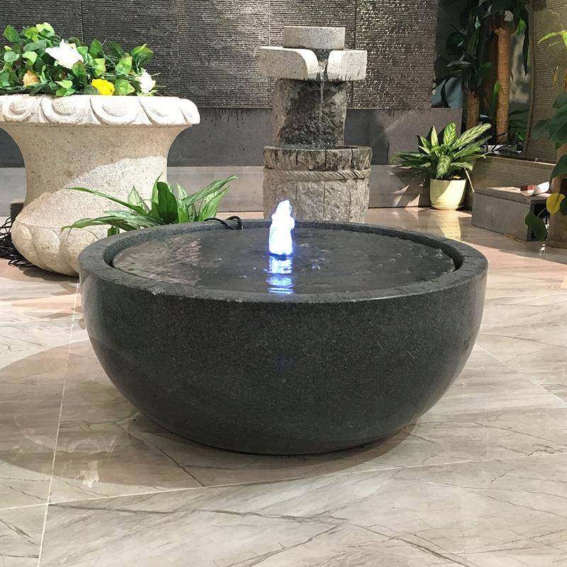 石钵简约流水摆件庭院水景观小品石雕工艺品喷泉喷水池花园装饰品,淘宝优惠券,粉丝福利购,淘宝优惠卷