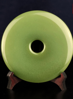 天然阿富汗玉石平安扣装饰摆件 天然玉扣新居乔迁礼物客厅送礼品