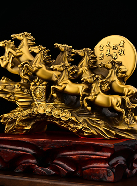 铜马摆件纯铜八骏雄风大展宏图客厅办公室桌面装饰马到成功生肖马