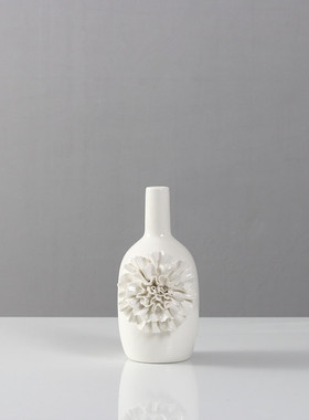 白色欧式陶瓷客厅落n地电视柜工艺摆件现代简约创意家居装饰雕花