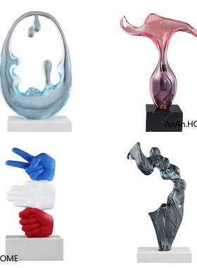 现代简约创意酒店大厅客厅玄关雕塑摆件样板房售楼处家居饰品