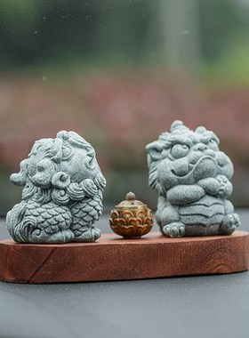 新中式招财小貔貅车载香s熏摆件汽车中控台车内客厅桌面装饰品