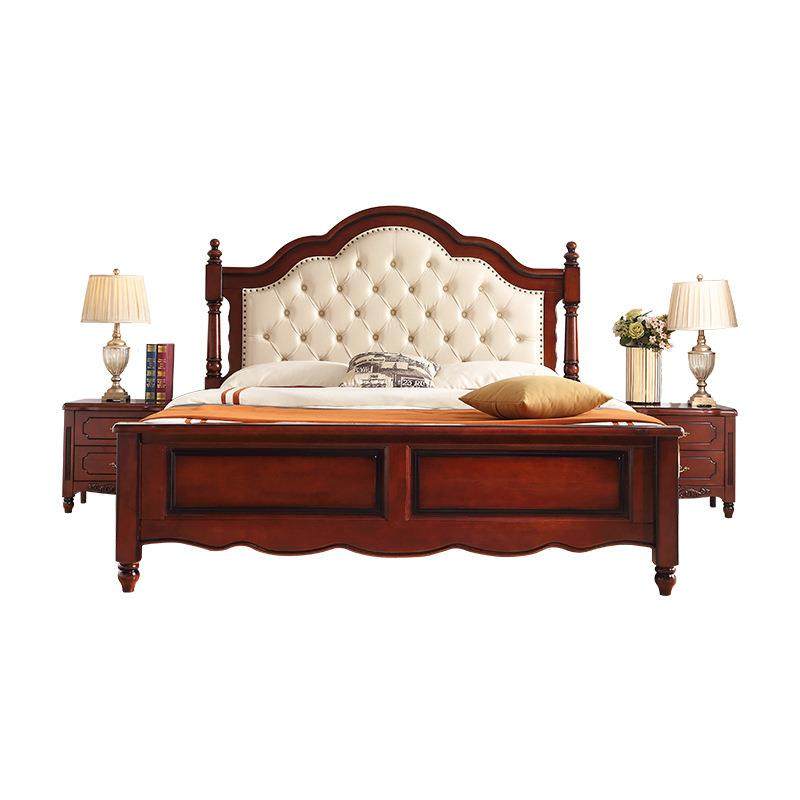 美式轻奢复古实木床1.8米欧式双人床现代简约主卧1.5m软包高箱储,淘宝优惠券,粉丝福利购,淘宝优惠卷