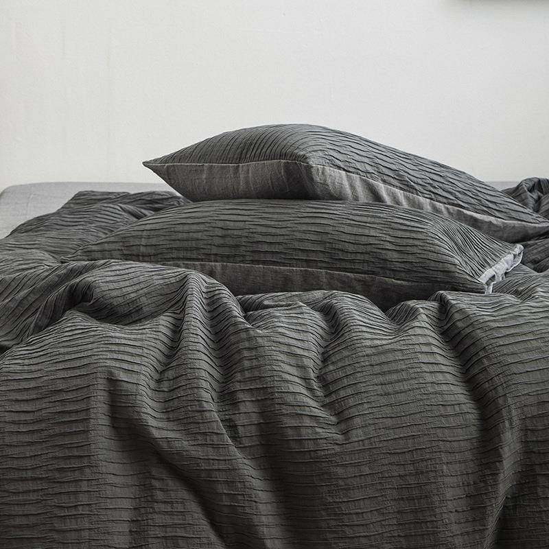 双层四件套泡泡纱纯棉全棉床单被套简约北欧风冬天床上用品四件套,淘宝优惠券,粉丝福利购,淘宝优惠卷