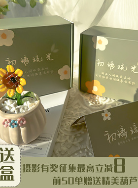 太阳花小摆件 淄博琉璃花朵盆栽 办公L室桌面饰品摆件创意礼物