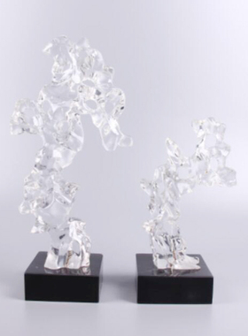 现代新中式创意假山太湖石摆件酒店样板房客厅电视柜玄关软装饰品